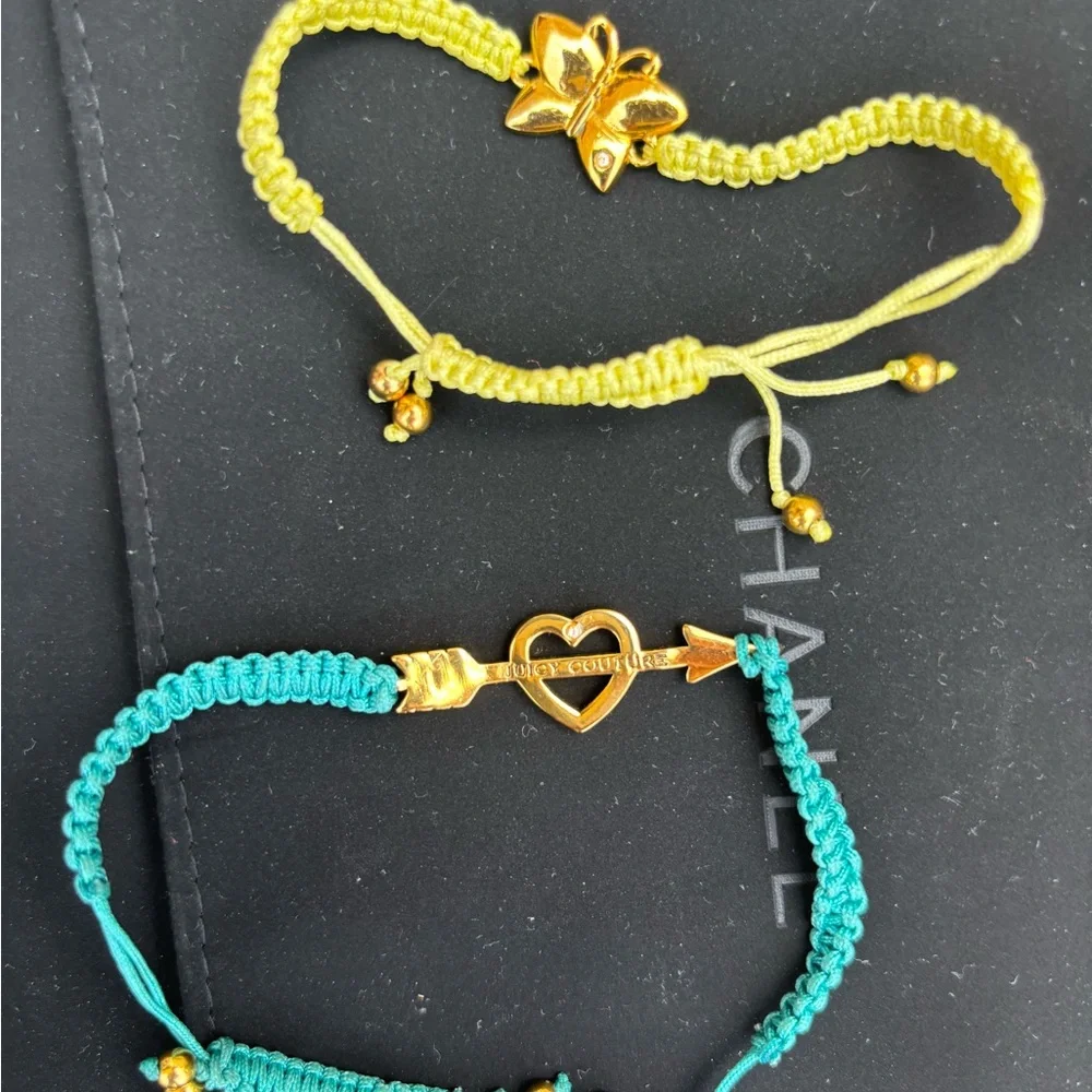 CLASSIC 2 Juicy couture Bracelets. BEAUTIFUL Gold CHARMS!!Adjustable.NWOT